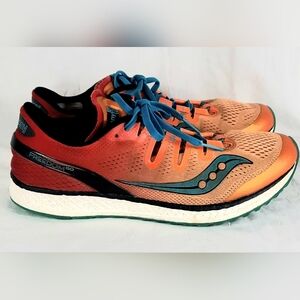 Saucony Freedom ISO Mens Shoes Size 10.5 Orange Red Sneakers